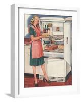 Hotpoint, Women in the Kitchen, Refrigerators, USA, 1940-null-Framed Giclee Print