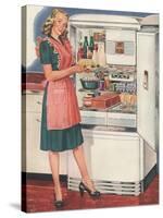 Hotpoint, Women in the Kitchen, Refrigerators, USA, 1940-null-Stretched Canvas