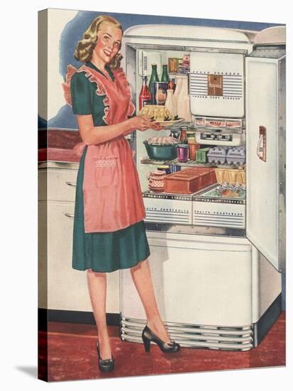 Hotpoint, Women in the Kitchen, Refrigerators, USA, 1940-null-Stretched Canvas