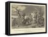 Hotspur's Interview with King Henry's Messenger after the Battle of Homildon Hill-Alfred W. Elmore-Framed Stretched Canvas