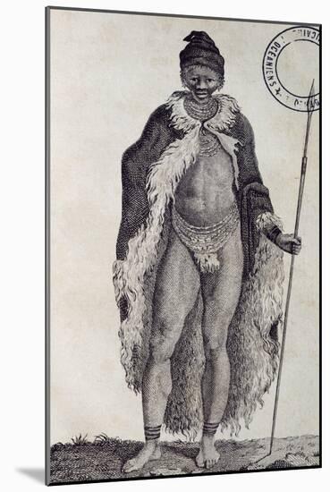 Hottentot Man, Engraving from Travels into Interior of Africa Via Cape of Good Hope-Francois Le Vaillant-Mounted Giclee Print