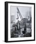 Houdini Escaping from a Strait-jacket While Suspended from a Crane in New York City-null-Framed Giclee Print