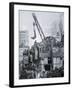 Houdini Escaping from a Strait-jacket While Suspended from a Crane in New York City-null-Framed Giclee Print