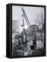 Houdini Escaping from a Strait-jacket While Suspended from a Crane in New York City-null-Framed Stretched Canvas