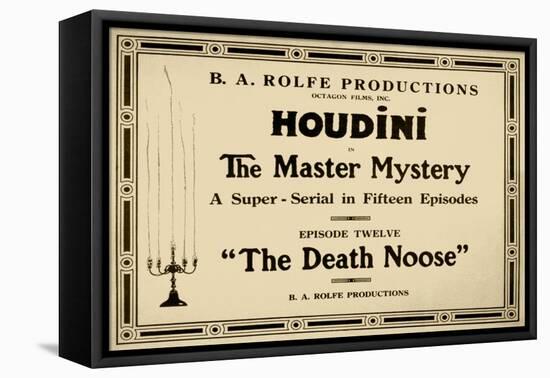Houdini in the Master Mystery a Super-Serial in Fifteen Episodes-null-Framed Stretched Canvas
