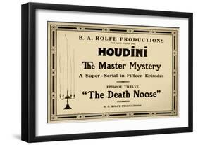 Houdini in the Master Mystery a Super-Serial in Fifteen Episodes-null-Framed Art Print