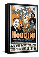 Houdini, Poster Art for Magic Show by Harry Houdini, 1909-null-Framed Stretched Canvas