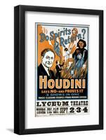 Houdini, Poster Art for Magic Show by Harry Houdini, 1909-null-Framed Photo