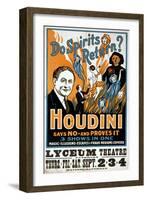 Houdini, Poster Art for Magic Show by Harry Houdini, 1909-null-Framed Photo