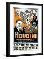 Houdini, Poster Art for Magic Show by Harry Houdini, 1909-null-Framed Photo