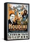 Houdini, Poster Art for Magic Show by Harry Houdini, 1909-null-Framed Stretched Canvas