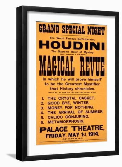 Houdini Poster, Magical Revue-null-Framed Art Print