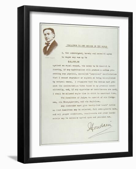 Houdini's Challenge to Any Medium in the World (Print)-null-Framed Giclee Print