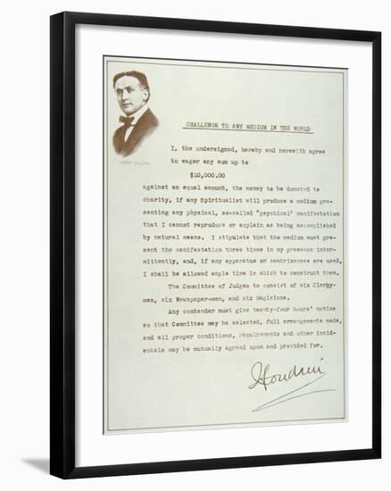 Houdini's Challenge to Any Medium in the World (Print)-null-Framed Giclee Print