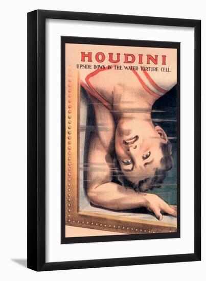 Houdini: Upside Down in the Water Torture Cell-null-Framed Art Print