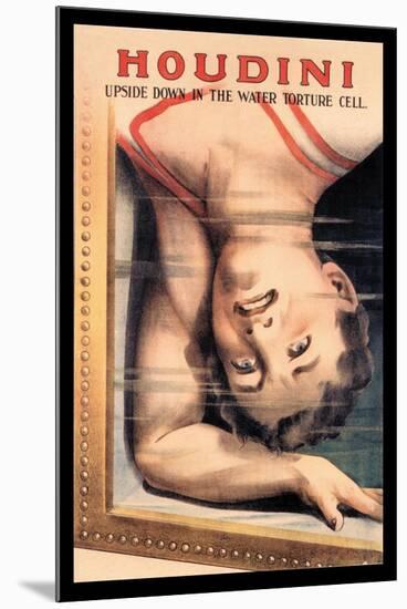 Houdini: Upside Down in the Water Torture Cell-null-Mounted Art Print