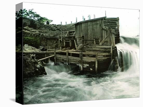 Hougshund (Norway), Hellefos's Waterfall, Installation for Catching Salmons-Leon, Levy et Fils-Stretched Canvas