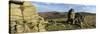 Hound Tor granite rock formation in evening sunlight, near Manaton, Dartmoor National Park, Devon-Stuart Black-Stretched Canvas