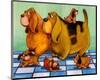 Hounddog Family Picnic-Kourosh-Mounted Art Print