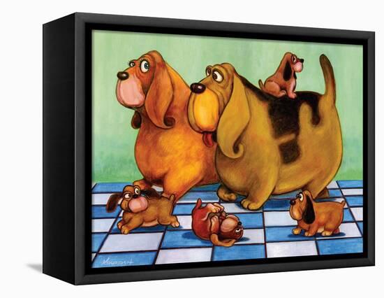 Hounddog Family Picnic-Kourosh-Framed Stretched Canvas