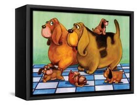 Hounddog Family Picnic-Kourosh-Framed Stretched Canvas