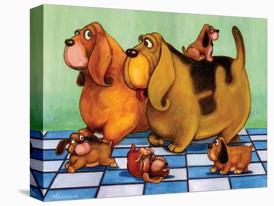 Hounddog Family Picnic-Kourosh-Stretched Canvas