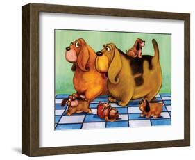 Hounddog Family Picnic-Kourosh-Framed Photographic Print