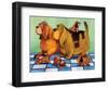 Hounddog Family Picnic-Kourosh-Framed Photographic Print