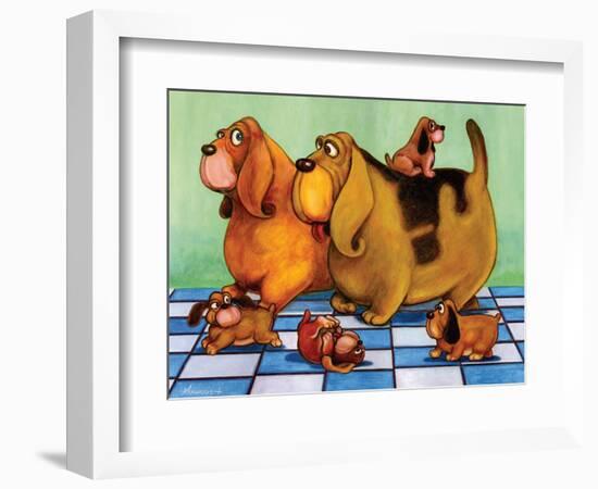 Hounddog Family Picnic-Kourosh-Framed Photographic Print