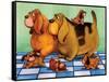 Hounddog Family Picnic-Kourosh-Framed Stretched Canvas