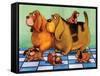 Hounddog Family Picnic-Kourosh-Framed Stretched Canvas