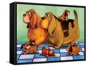 Hounddog Family Picnic-Kourosh-Framed Stretched Canvas