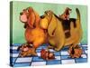 Hounddog Family Picnic-Kourosh-Stretched Canvas