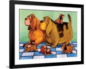 Hounddog Family Picnic-Kourosh-Framed Photographic Print