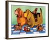 Hounddog Family Picnic-Kourosh-Framed Photographic Print