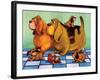 Hounddog Family Picnic-Kourosh-Framed Photographic Print