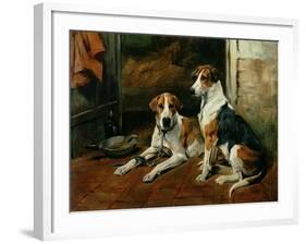 Hounds in a Stable Interior-John Emms-Framed Giclee Print