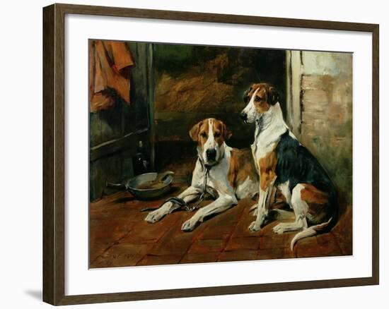 Hounds in a Stable Interior-John Emms-Framed Giclee Print