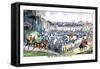 Hounds Lead Hunters Into a Graveyard-Henry Thomas Alken-Framed Stretched Canvas