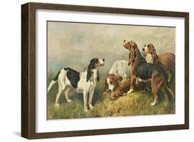 Hounds with a Hare-John Emms-Framed Giclee Print