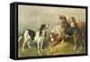 Hounds with a Hare-John Emms-Framed Stretched Canvas