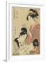 Hour of the Ram, Young Girls, 1798-1799-Kitagawa Utamaro-Framed Giclee Print