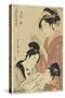 Hour of the Ram, Young Girls, 1798-1799-Kitagawa Utamaro-Stretched Canvas