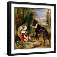 Hours of Innocence: Lord Alexander Russell Son of the 6th Duke of Bedford with His Dog-Edwin Henry Landseer-Framed Giclee Print