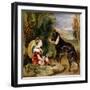 Hours of Innocence: Lord Alexander Russell Son of the 6th Duke of Bedford with His Dog-Edwin Henry Landseer-Framed Giclee Print