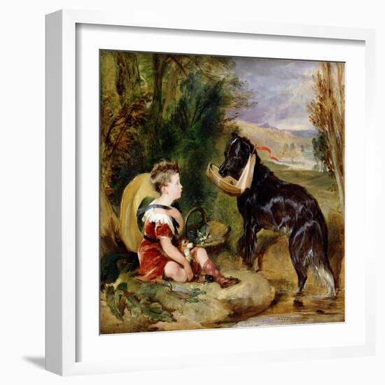 Hours of Innocence: Lord Alexander Russell Son of the 6th Duke of Bedford with His Dog-Edwin Henry Landseer-Framed Giclee Print