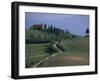 House and Cypress Trees, Val d'Orcia, Siena Provice, Tuscany, Italy-Bruno Morandi-Framed Photographic Print