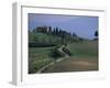 House and Cypress Trees, Val d'Orcia, Siena Provice, Tuscany, Italy-Bruno Morandi-Framed Photographic Print