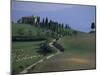 House and Cypress Trees, Val d'Orcia, Siena Provice, Tuscany, Italy-Bruno Morandi-Mounted Photographic Print