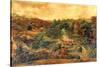 House and Mill in Rural Woodland, c,1880-null-Stretched Canvas